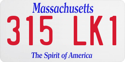 MA license plate 315LK1