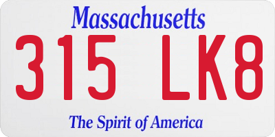 MA license plate 315LK8