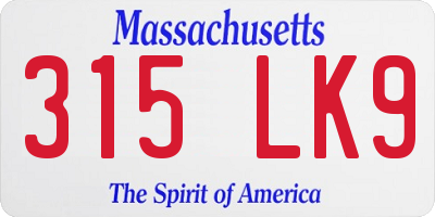 MA license plate 315LK9