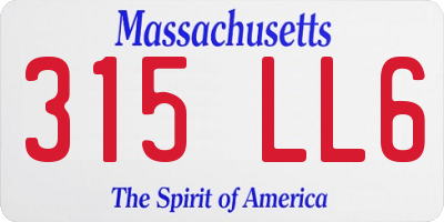 MA license plate 315LL6