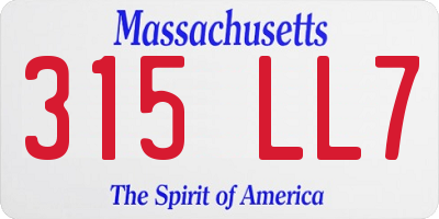 MA license plate 315LL7