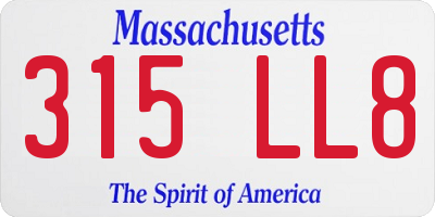 MA license plate 315LL8