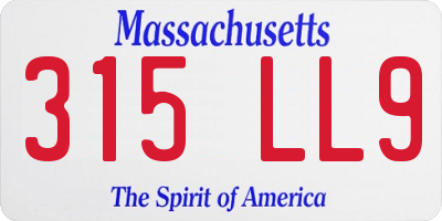 MA license plate 315LL9