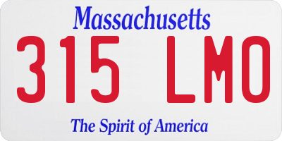 MA license plate 315LM0