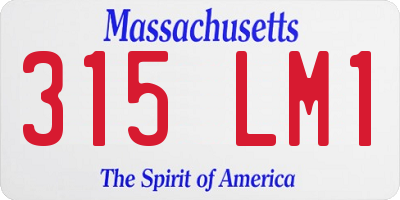 MA license plate 315LM1