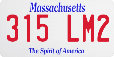 MA license plate 315LM2