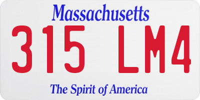 MA license plate 315LM4