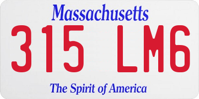 MA license plate 315LM6