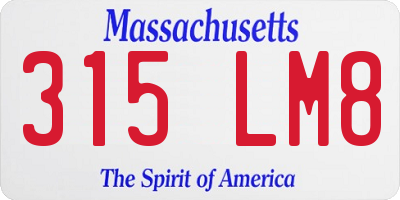 MA license plate 315LM8