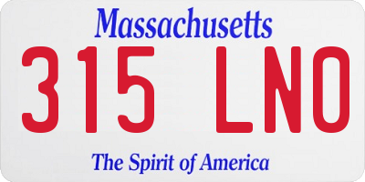 MA license plate 315LN0