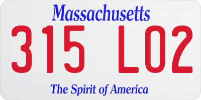 MA license plate 315LO2