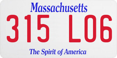 MA license plate 315LO6