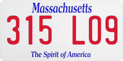 MA license plate 315LO9