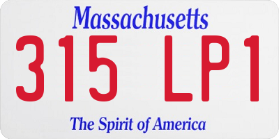 MA license plate 315LP1