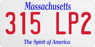MA license plate 315LP2
