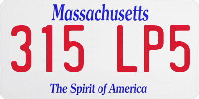 MA license plate 315LP5
