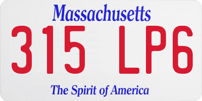 MA license plate 315LP6
