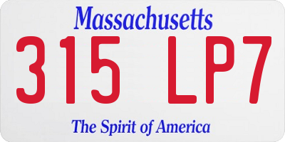 MA license plate 315LP7