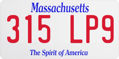 MA license plate 315LP9