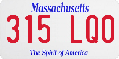 MA license plate 315LQ0