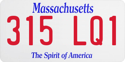 MA license plate 315LQ1