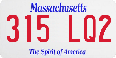 MA license plate 315LQ2