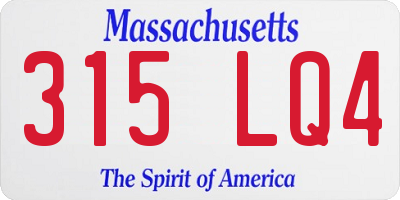 MA license plate 315LQ4