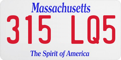 MA license plate 315LQ5