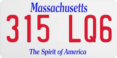 MA license plate 315LQ6