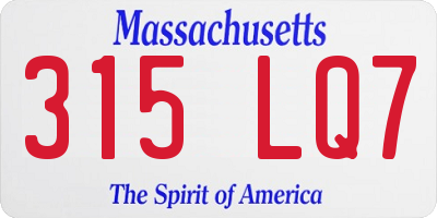 MA license plate 315LQ7