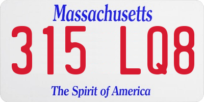 MA license plate 315LQ8