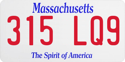 MA license plate 315LQ9