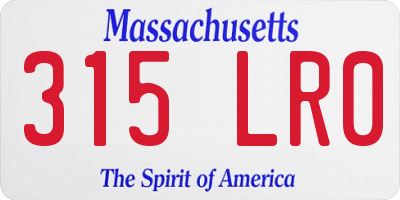 MA license plate 315LR0