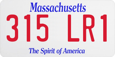 MA license plate 315LR1