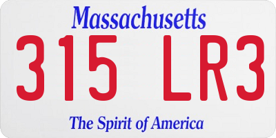 MA license plate 315LR3