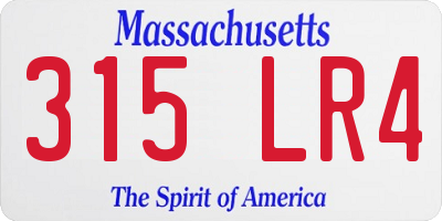MA license plate 315LR4