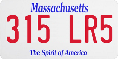 MA license plate 315LR5