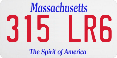 MA license plate 315LR6