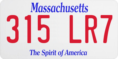 MA license plate 315LR7
