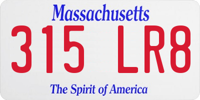 MA license plate 315LR8