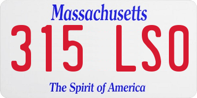 MA license plate 315LS0