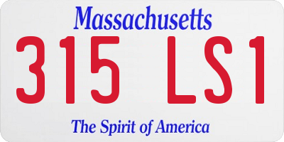MA license plate 315LS1
