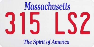 MA license plate 315LS2
