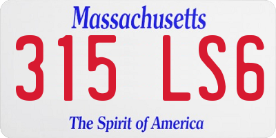 MA license plate 315LS6