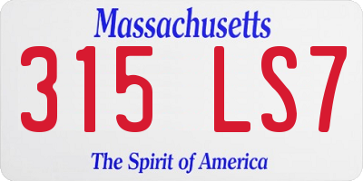 MA license plate 315LS7
