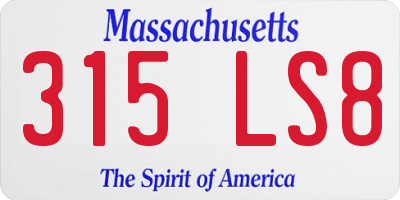 MA license plate 315LS8