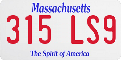 MA license plate 315LS9