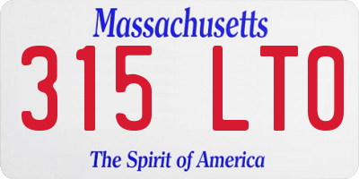 MA license plate 315LT0