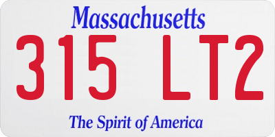 MA license plate 315LT2