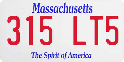MA license plate 315LT5